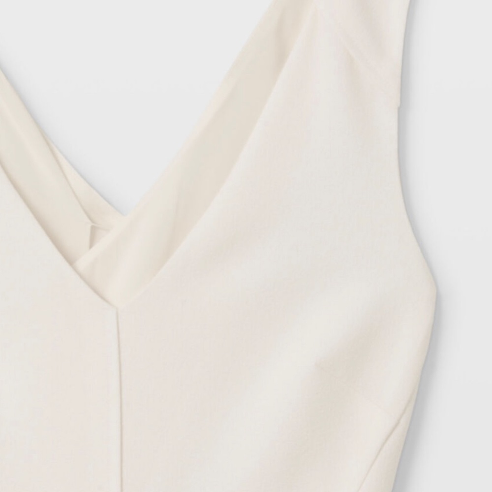Club Monaco V-Neck Sleeveless Midi Dress - White, Size 4 - Picture 4 of 7